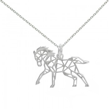 Collar caballo geométrico Plata de Ley - Karissma