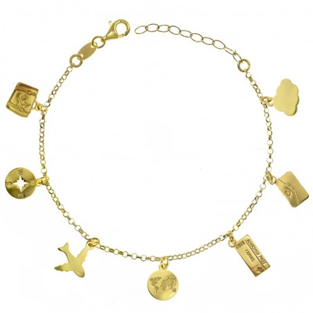 Pulsera abalorios viajes Plata de Ley | Karissma