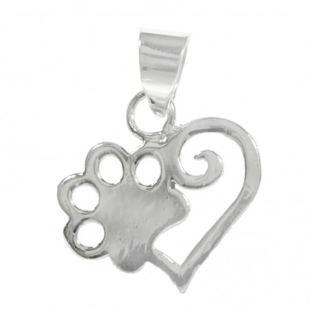 Colgante corazón huella Plata de Ley - Karissma