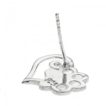 Pendientes corazón con huella Plata de Ley - Karissma 2