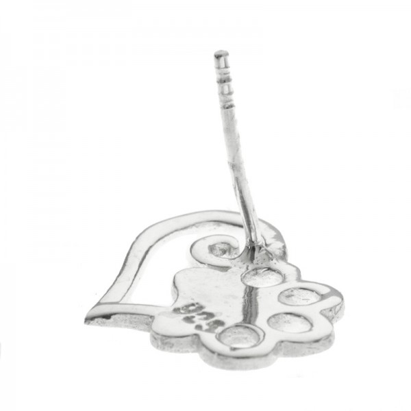 Pendientes corazón con huella Plata de Ley - Karissma