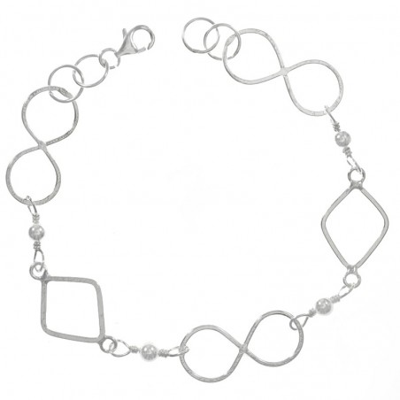 Pulsera infinito y rombo Plata de Ley | Karissma