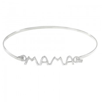 Pulsera rígida Mamá Plata de Ley| Karissma