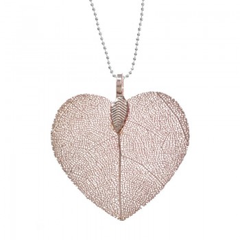Collar corazón de hoja Plata de Ley 925