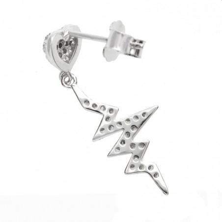 Pendientes corazón electrocardiograma Plata de Ley 925