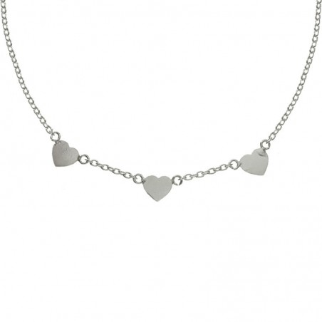 Conjunto corazones de collar y pulsera Plata de Ley 925