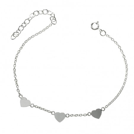 Conjunto corazones de collar y pulsera Plata de Ley 925
