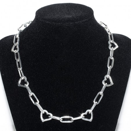 Collar eslabón cadena y corazón Plata de Ley - Karissma