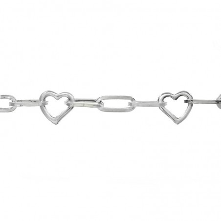 Collar eslabón cadena y corazón Plata de Ley - Karissma