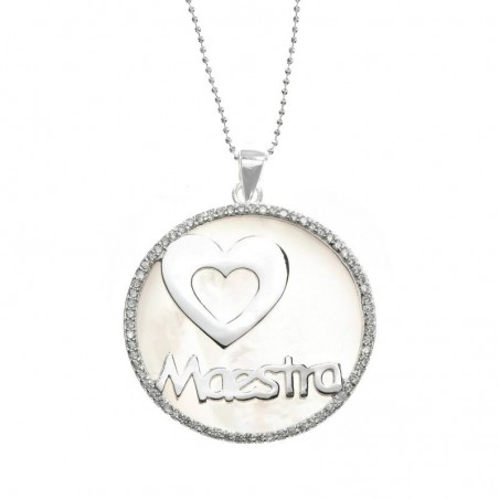 Collar para maestra nácar Plata de Ley