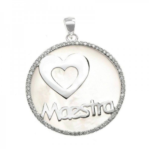 Collar para maestra nácar Plata de Ley