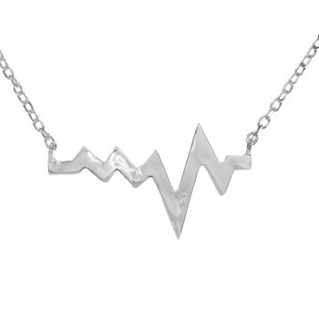 Collar ajustable electrocardiograma Plata de Ley