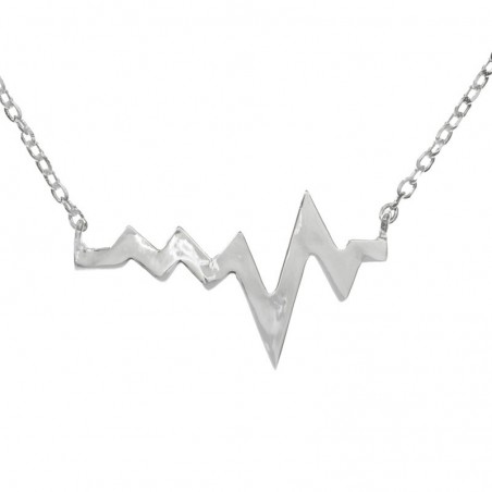 Collar ajustable electrocardiograma Plata de Ley