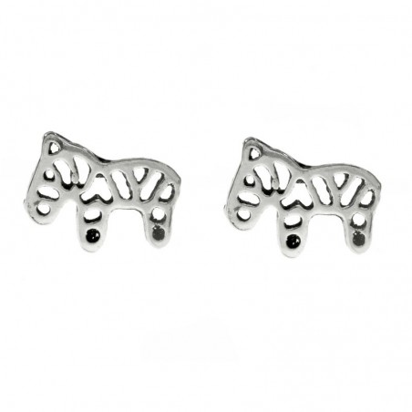 Pendientes cebra Plata de Ley 925