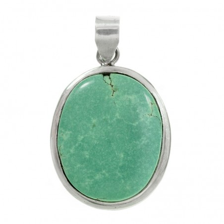 Colgante piedra turquesa grande Plata de Ley 925