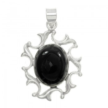 Colgante gran ónix oval Plata de Ley 925 - Joyería Jade