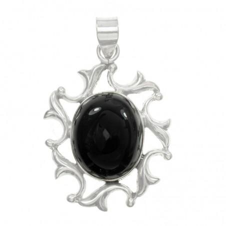 Colgante gran ónix oval Plata de Ley 925 - Joyería Jade