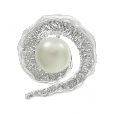 Colgante espiral con perla Plata de Ley - Joyería Karissma