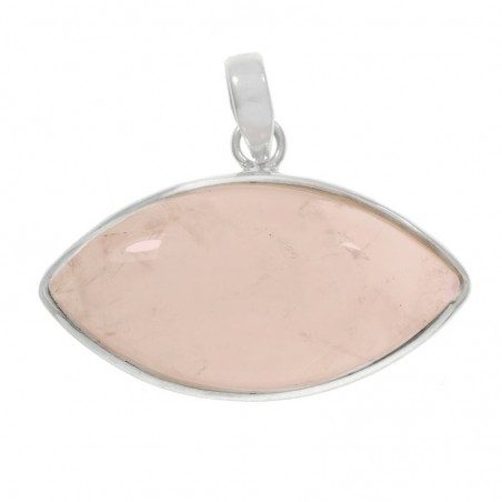 Colgante ojal cuarzo rosa Plata de Ley