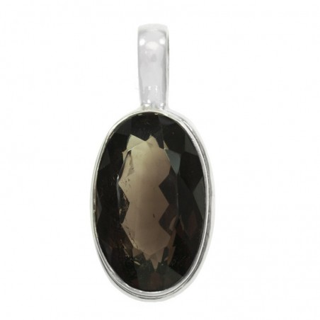 Colgante cuarzo fumé facetado Plata de Ley 925