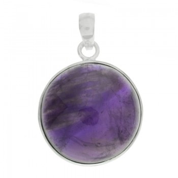 Colgante amatista redonda Plata de Ley 925