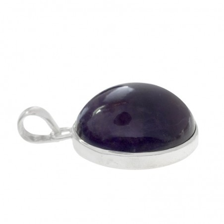 Colgante amatista redonda Plata de Ley 925