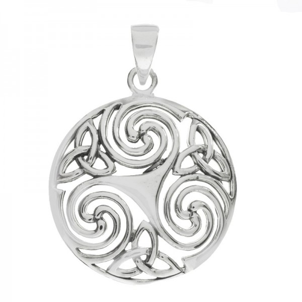 Colgante trisquel con triquetas Plata de Ley 925