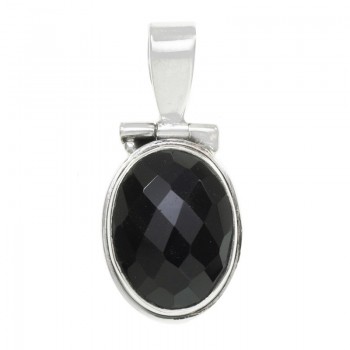Colgante ónix oval facetado Plata de Ley 925