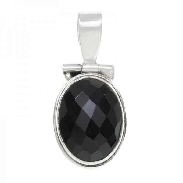 Colgante ónix oval facetado Plata de Ley 925