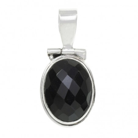 Colgante ónix oval facetado Plata de Ley 925