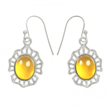 Pendientes piedra oval Plata de Ley 925 - Karissma