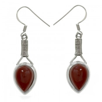 Pendientes étnicos cornalina Plata de Ley -  Karissma