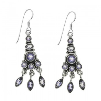 Pendientes vintage de amatista y Plata de Ley 925 - Karissma