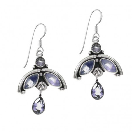 Pendientes vintage morados Plata de Ley 925 - Karissma