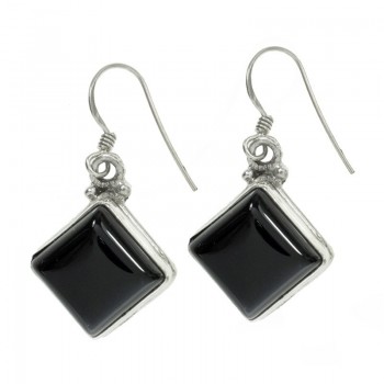 Pendientes largos rombo Plata de Ley 925