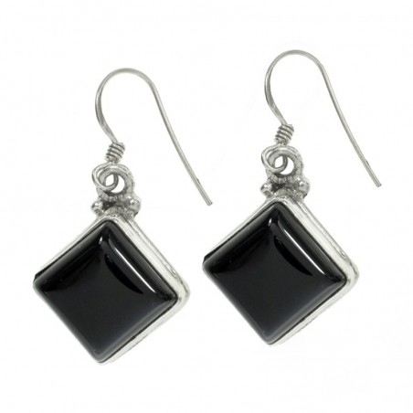 Pendientes largos rombo Plata de Ley 925