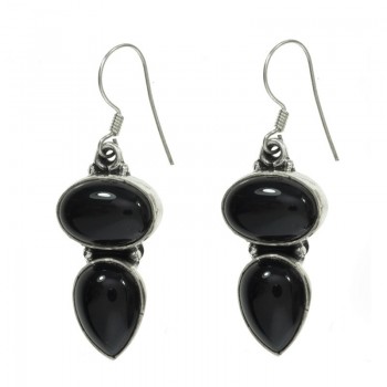 Pendientes largos doble piedra Plata de Ley 925