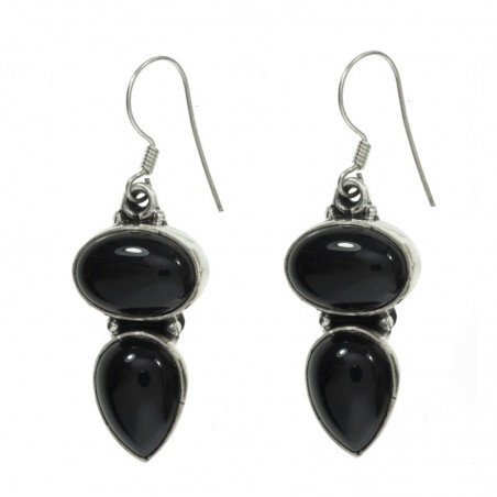 Pendientes largos doble piedra Plata de Ley 925