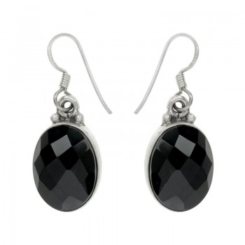 Pendientes largos ónix o granate facetado Plata de Ley 925 - Karissma 2