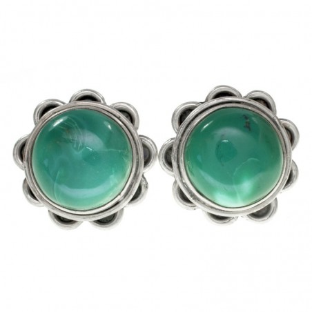 Pendientes gran flor de amatista Plata de Ley 925