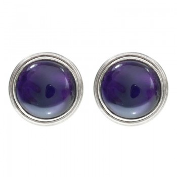 Pendientes gran amatista Plata de Ley 925