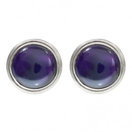 Pendientes gran amatista Plata de Ley 925