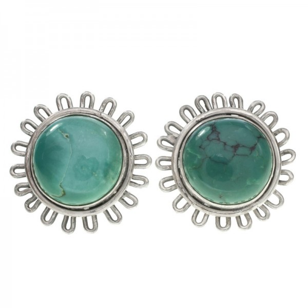 Pendientes flor con piedra Plata de Ley 925