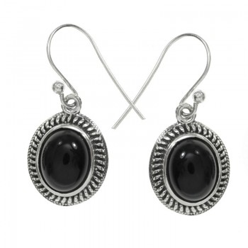 Pendientes étnicos piedra oval Plata de Ley 925 - Karissma