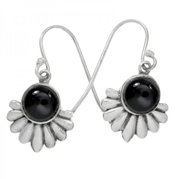 Pendientes étnicos con piedra Plata de Ley