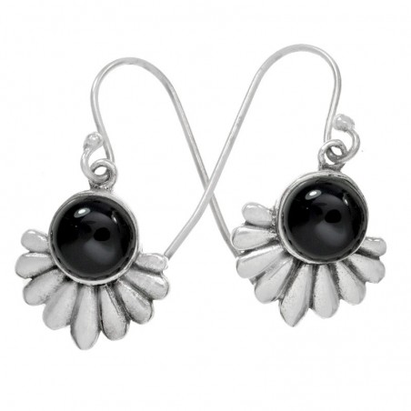 Pendientes étnicos con piedra Plata de Ley