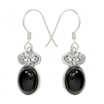 Pendientes ónix oval Plata de Ley - Karissma