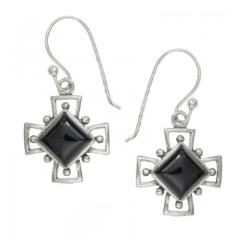 Pendientes cruz con rombo Plata de Ley 925 2