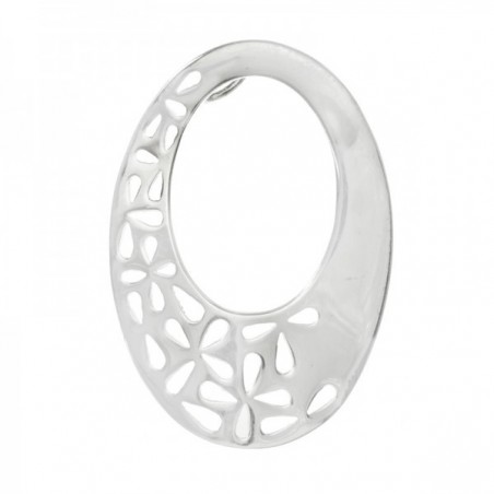 Conjunto oval flor calada Plata de Ley 925