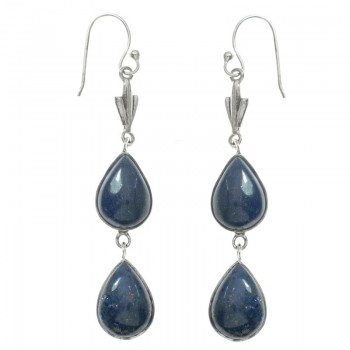 Pendientes doble gota lapislázuli Plata de Ley